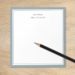 Dusty Blue Minimalist Monogram Teacher Gift Notepad<br><div class="desc">Modern minimalist border design in a variety of trending colours. Personalize it with your name monogram or other custom text. Use the design tools to choose your own fonts and background colours. Cute and simple gift idea for teachers or personal stationery for anyone who loves to stay organized.</div>