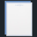 Dusty Blue Minimalist Monogram Two Border Letterhead<br><div class="desc">Simple Dusty Blue Minimalist Monogram Two Border letterhead perfect for bosses,  consultants,  professionals or businessmen.</div>