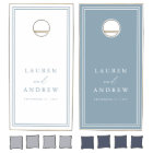 Dusty Blue Minimalist Personalized Cornhole Set