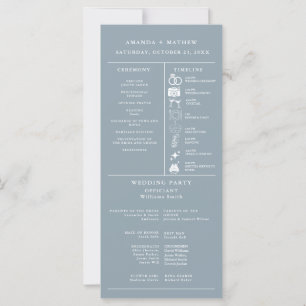 Dusty blue Minimalist Wedding Infographic Program