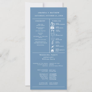 Dusty blue Minimalist Wedding Infographic Program