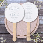 Dusty Blue Minimalist Wedding Program Hand Fan<br><div class="desc">This stylish wedding program can be personalized with your special wedding day information featuring chic modern typography. You can customize the background colour to match your wedding theme. Designed by Thisisnotme©</div>