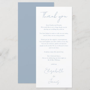 Dusty Blue Minimalist Wedding Thank You Place Card
