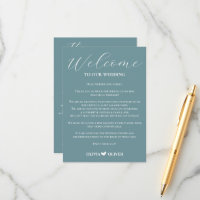 Dusty blue minimalist wedding weekend itinerary