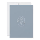 Dusty Blue Minimalist Wildflower Wedding Monogram