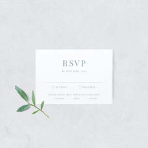Dusty Blue Modern élégant mariage carte RSVP