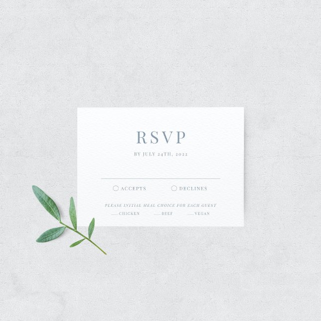 Dusty Blue Modern élégant mariage carte RSVP (Créateur téléchargé)