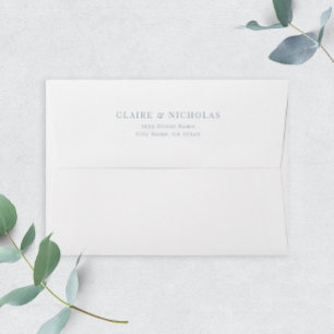 Dusty Blue Modern élégant mariage Enveloppe d'adre