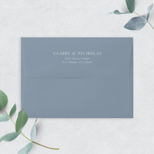 Dusty Blue Modern Elegant Wedding Address Envelope