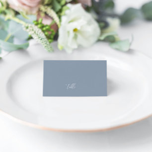 Dusty Blue Modern Elegant Wedding Blank Place Card