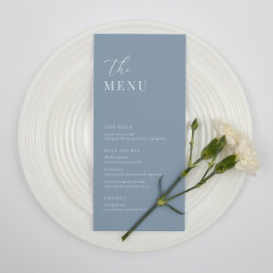 Dusty Blue Modern Elegant Wedding Reception Menu