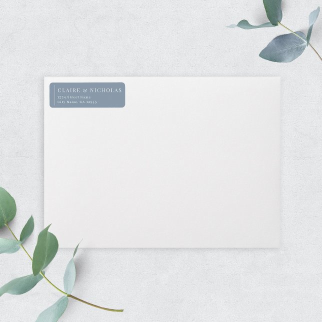 Dusty Blue Modern Elegant Wedding Return Address (Creator Uploaded)