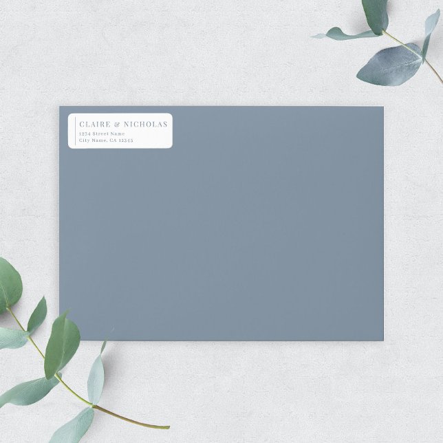 Dusty Blue Modern Elegant Wedding Return Address (Creator Uploaded)