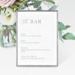 Dusty Blue Modern Elegant Wedding The Bar Menu<br><div class="desc">Modern,  elegant wedding sign for "the bar" menu features a minimalist dusty blue and white design. Personalize with your wedding drink menu with the easy to edit template featuring an elegant script font and classy serif font.

Check out matching items in the “Dusty Blue Modern Elegant” collection.</div>