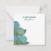 Dusty Blue Modern Floral Foliage Hydrangea Card (Front)