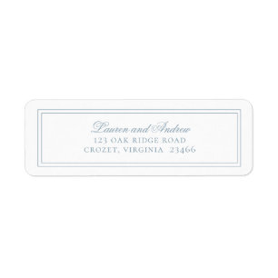 Dusty Blue Modern Minimalist Adresse de retour