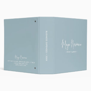 DUSTY BLUE Modern Minimalist Feminine Monogram  Binder