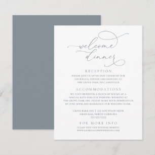 Dusty Blue Modern Minimalist Rehearsal Dinner Enclosure Card