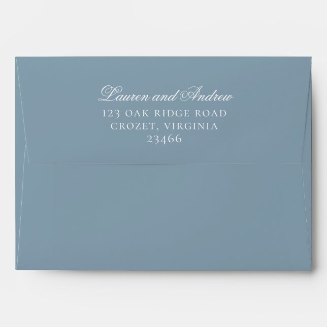 Dusty Blue Modern Minimalist Solid Colour Envelope (Back (Top Flap))