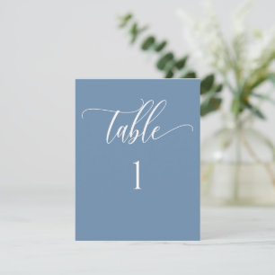 Dusty Blue Modern Minimalist Table Number