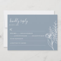 Dusty Blue Modern Minimalist Wedding Elegant