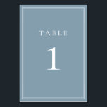 Dusty Blue Modern Minimalist Wedding Table Number<br><div class="desc">Dusty Blue modern,  minimalist wedding table number. Fully customizable! **PLEASE NOTE: To order,  simply adjust your table number and add each number to your cart separately. Then check out once you are finished.</div>