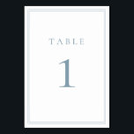 Dusty Blue Modern Minimalist Wedding Table Number<br><div class="desc">Dusty Blue modern, minimalist wedding table number. Fully customizable! **PLEASE NOTE: For ordering Table Numbers, each card number must be edited/customized separately and added to your cart. For example: if you just select Qty: 20 cards and Add to Cart, it will be of the same number unless you customize each...</div>