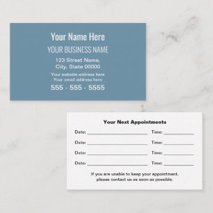 Dusty Blue Modern Professional Appointment Card
