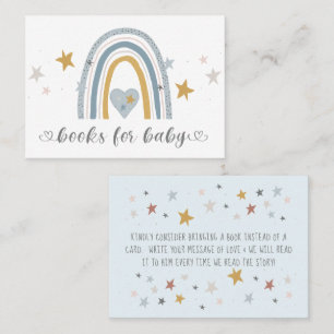 Dusty Blue Modern Rainbow Books for Baby Enclosure Business Card