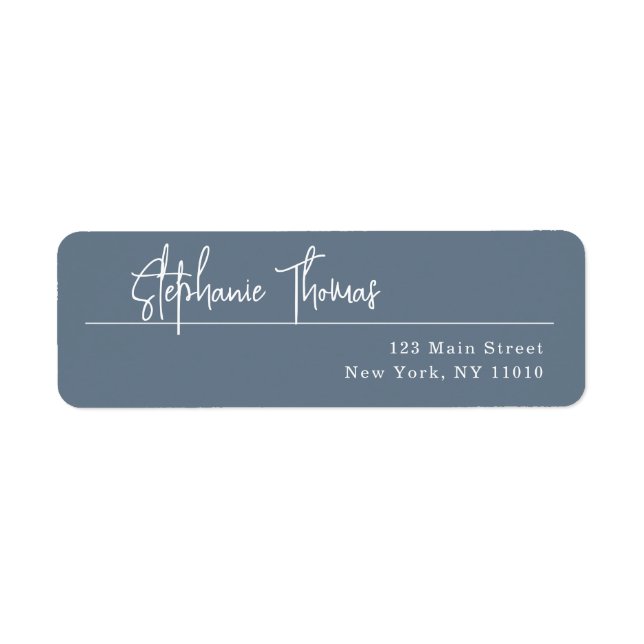 Dusty Blue Modern Return Address Label (Front)
