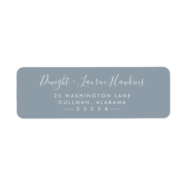 Dusty Blue Modern Return Address Label (Front)