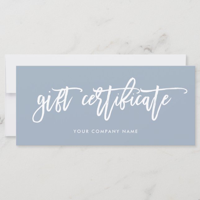 Dusty Blue Modern Script | Gift Certificate (Front)