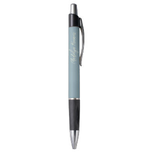 Dusty Blue Modern Script Typography Personalized Pen