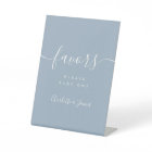 Dusty Blue Modern Script Wedding Favours Table