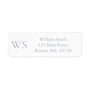 Dusty Blue Monogram Return Address