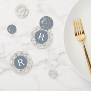 Dusty Blue Monogram Wedding Confetti