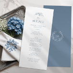 Dusty Blue Monogram Wedding Menu<br><div class="desc">Elevate your reception with our Dusty Blue Monogram Wedding Menu Card. Featuring a simple and sophisticated design with the monogram and wildflowers,  this menu card adds a touch of timeless beauty to your tablescape. Guide your guests through a memorable culinary experience with this elegant addition.</div>