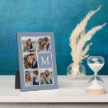 Dusty Blue Monogram Wedding Photos Plaque<br><div class="desc">Upload your favorite photographs to create a one-of-a-kind monogram photo keepsake</div>