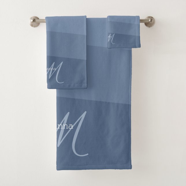 Dusty Blue Monogramme Géométrique (En situation)