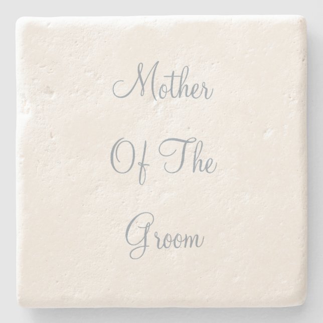 Dusty Blue Mother Of The Groom Wedding Gift Favour Stone Coaster (Front)