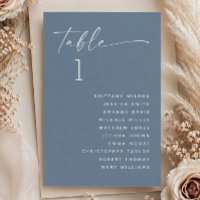 Dusty Blue Nautical Elegant Wedding Seating Chart