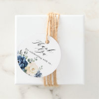 Dusty Blue Navy Champagne Ivory Floral Wedding Fav