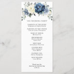 Dusty Blue Navy Champagne Ivory Floral Wedding Program<br><div class="desc">Dusty blue floral wedding program featuring elegant bouquet of navy blue, royal blue , white , gold, champagne ivory, blush colour rose , ranunculus flower buds and sage green eucalyptus leaves and elegant watercolor bouquet. Please contact me for any help in customization or if you need any other product with...</div>