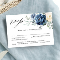 Dusty Blue Navy Champagne Ivory Floral Wedding RSV