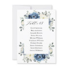 Dusty Blue Navy Champagne Ivory Seating Chart card