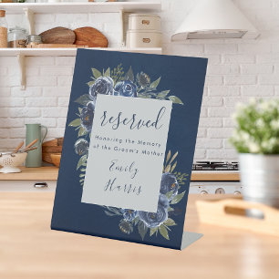 Dusty Blue Navy Champagne Ivory Wedding Pedestal Sign