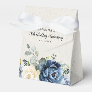 Dusty Blue Navy Champagne Wedding Anniversary Favo Favor Box