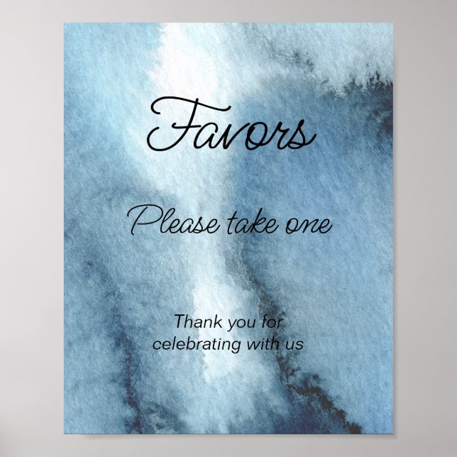 Dusty blue navy Favours please take one  Poster (Front)