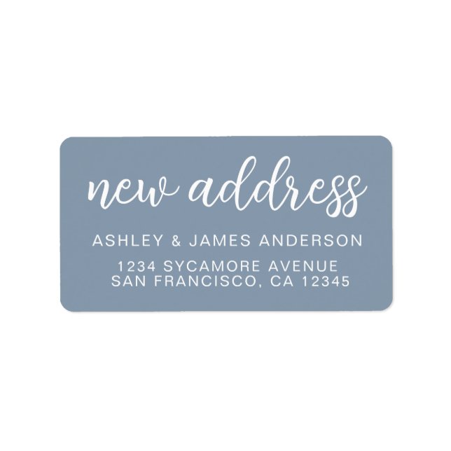 Dusty Blue New Address Label (Front)