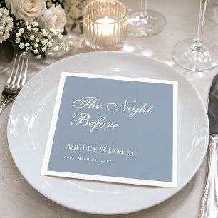 Dusty Blue Night Before Simple Rehearsal Dinner Napkin